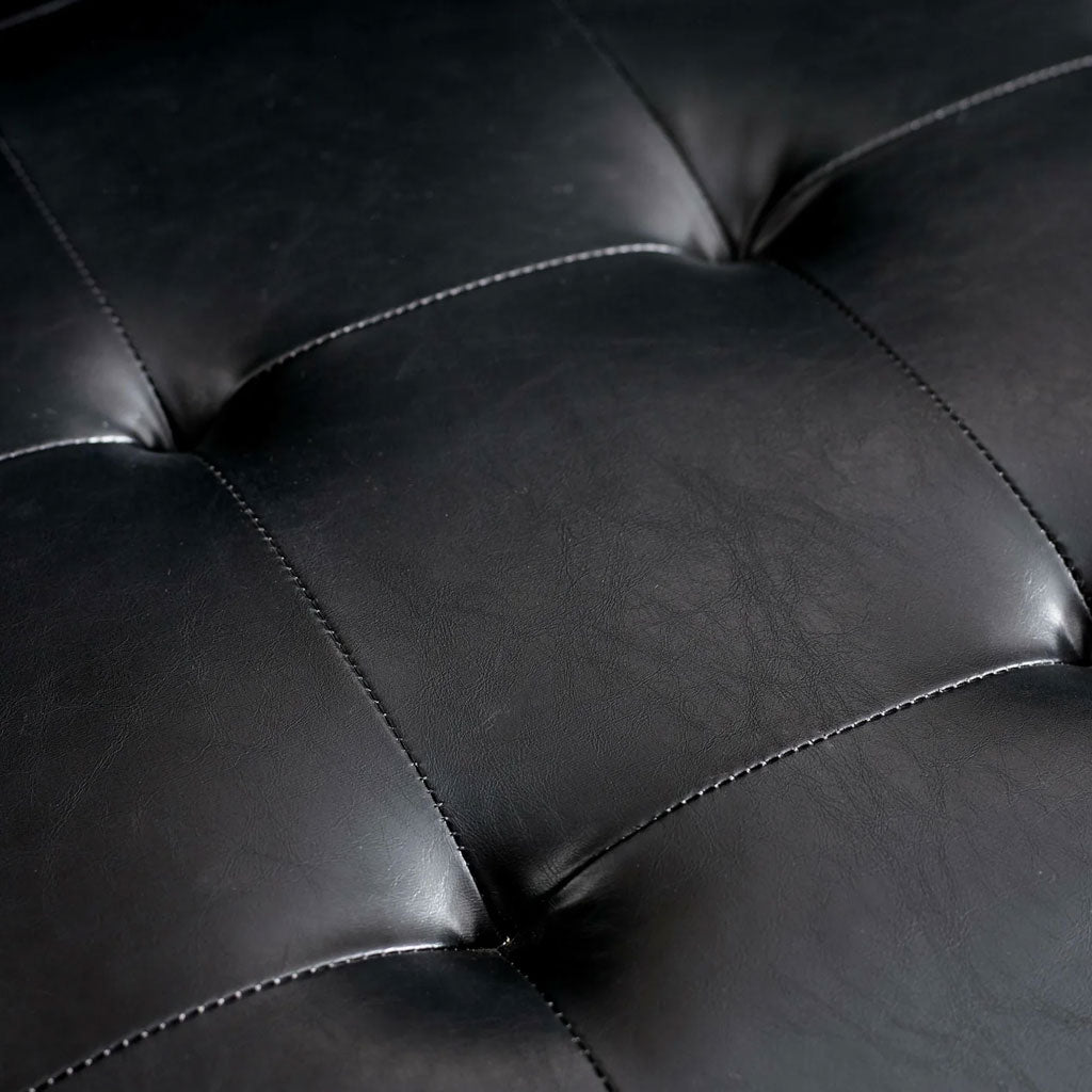 Faux Leather 3 Seater Sofa With Bolster Cushions - Henley