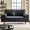 Faux Leather 3 Seater Sofa With Bolster Cushions - Henley