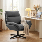 Faux Leather Accent Chair 75cm Wide With Padded Cushion - Velmora