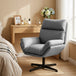 Faux Leather Accent Chair 75cm Wide With Padded Cushion - Velmora