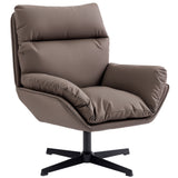 Faux Leather Accent Chair 75cm Wide With Padded Cushion - Velmora