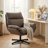 Faux Leather Accent Chair 75cm Wide With Padded Cushion - Velmora