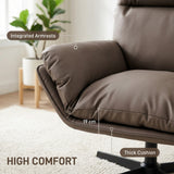 Faux Leather Accent Chair 75cm Wide With Padded Cushion - Velmora