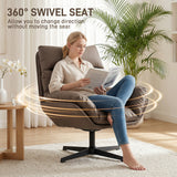 Faux Leather Accent Chair 75cm Wide With Padded Cushion - Velmora