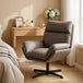 Faux Leather Accent Chair 75cm Wide With Padded Cushion - Velmora