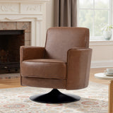 Faux Leather Accent Chair 75cm Wide With Thick Padding - Velmora