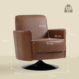 Faux Leather Accent Chair 75cm Wide With Thick Padding - Velmora