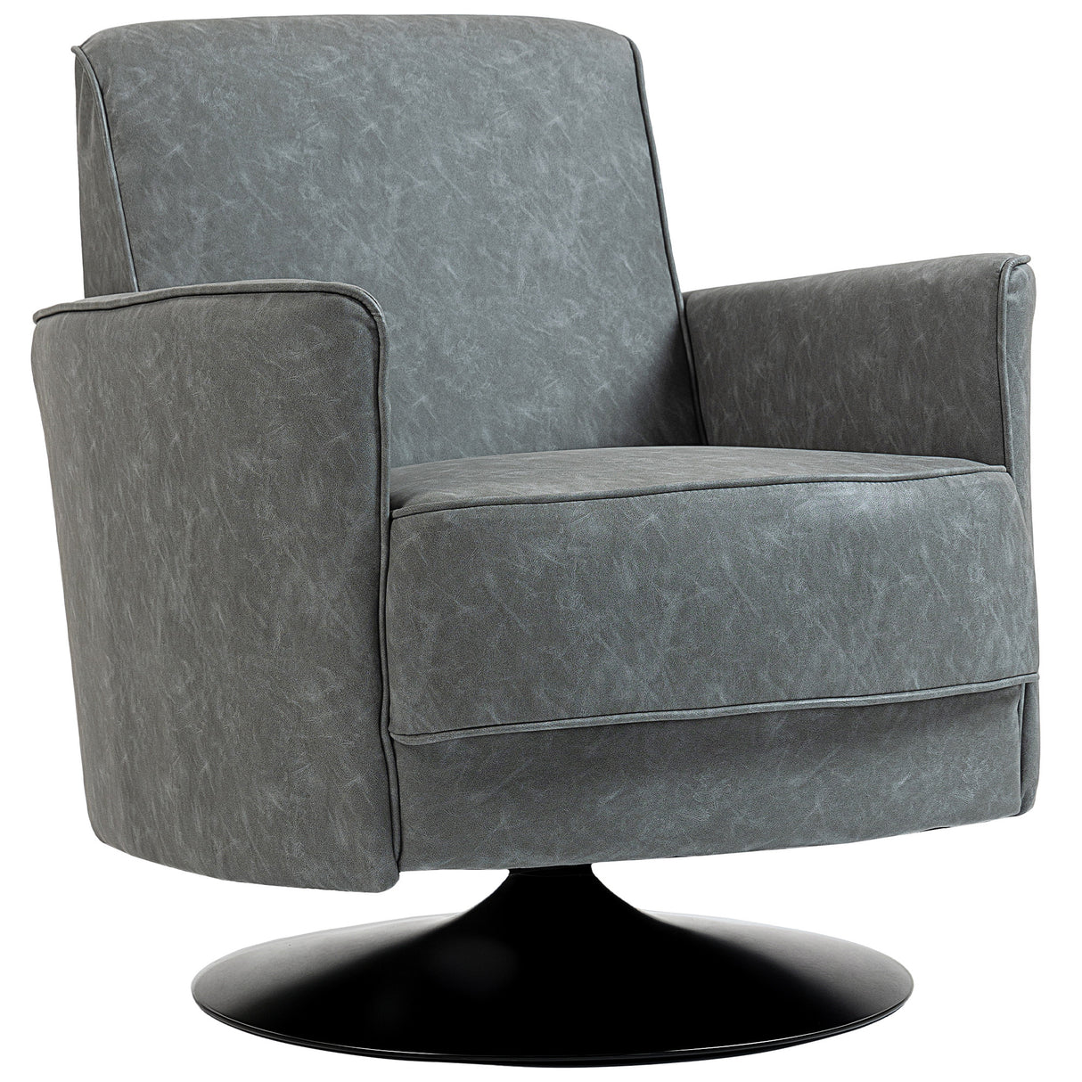 Faux Leather Accent Chair 75cm Wide With Thick Padding - Velmora