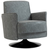 Faux Leather Accent Chair 75cm Wide With Thick Padding - Velmora
