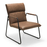 Faux Leather Accent Chair With Black Metal Frame - Gramercy