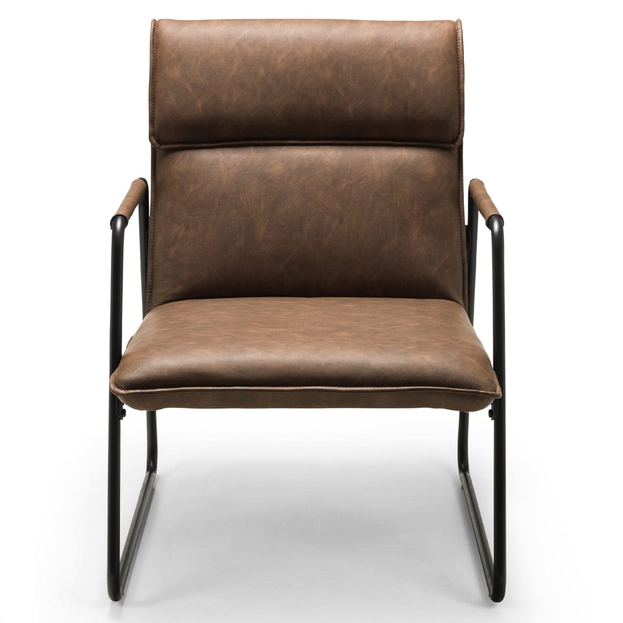 Faux Leather Accent Chair With Black Metal Frame - Gramercy