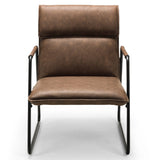 Faux Leather Accent Chair With Black Metal Frame - Gramercy
