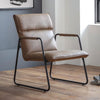 Faux Leather Accent Chair With Black Metal Frame - Gramercy
