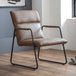 Faux Leather Accent Chair With Black Metal Frame - Gramercy