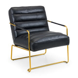Faux Leather Accent Chair With Gold Frame - Giorgio