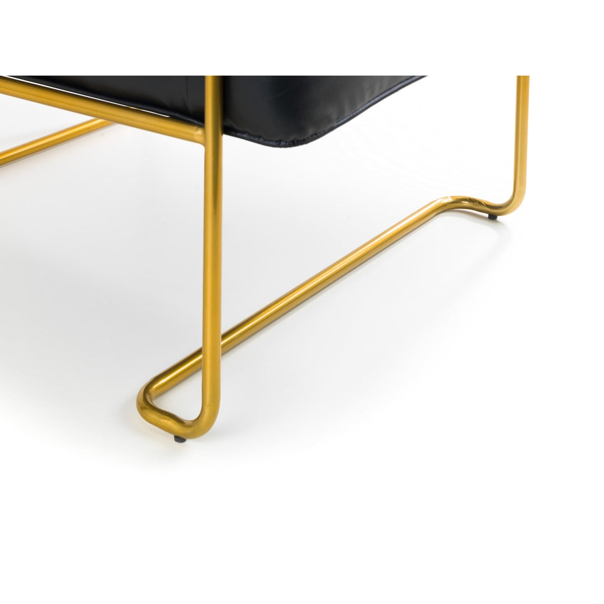 Faux Leather Accent Chair With Gold Frame - Giorgio