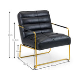Faux Leather Accent Chair With Gold Frame - Giorgio