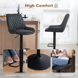 Faux Leather Adjustable Retro Bar Stools Swivel in Set Of 2 - Velmora