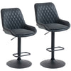 Faux Leather Adjustable Retro Bar Stools Swivel in Set Of 2 - Velmora