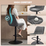 Faux Leather Adjustable Retro Bar Stools Swivel in Set Of 2 - Velmora