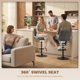 Faux Leather Adjustable Retro Bar Stools Swivel in Set Of 2 - Velmora