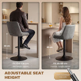 Faux Leather Adjustable Retro Bar Stools Swivel in Set Of 2 - Velmora