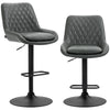 Faux Leather Adjustable Retro Bar Stools Swivel in Set Of 2 - Velmora