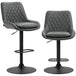 Faux Leather Adjustable Retro Bar Stools Swivel in Set Of 2 - Velmora