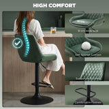 Faux Leather Adjustable Retro Bar Stools Swivel in Set Of 2 - Velmora