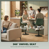 Faux Leather Adjustable Retro Bar Stools Swivel in Set Of 2 - Velmora