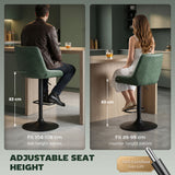Faux Leather Adjustable Retro Bar Stools Swivel in Set Of 2 - Velmora