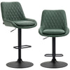 Faux Leather Adjustable Retro Bar Stools Swivel in Set Of 2 - Velmora