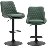 Faux Leather Adjustable Retro Bar Stools Swivel in Set Of 2 - Velmora