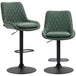 Faux Leather Adjustable Retro Bar Stools Swivel in Set Of 2 - Velmora