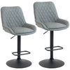 Faux Leather Adjustable Retro Bar Stools Swivel in Set Of 2 - Velmora