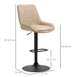 Faux Leather Adjustable Retro Bar Stools Swivel in Set Of 2 - Velmora