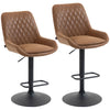 Faux Leather Adjustable Retro Bar Stools Swivel in Set Of 2 - Velmora