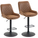 Faux Leather Adjustable Retro Bar Stools Swivel in Set Of 2 - Velmora