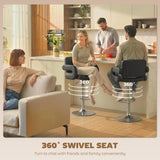 Faux Leather Adjustable Swivel Kitchen Bar Chairs in Set Of 2 - Velmora