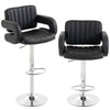 Faux Leather Adjustable Swivel Kitchen Bar Chairs in Set Of 2 - Velmora