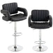 Faux Leather Adjustable Swivel Kitchen Bar Chairs in Set Of 2 - Velmora