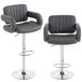 Faux Leather Adjustable Swivel Kitchen Bar Chairs in Set Of 2 - Velmora