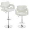 Faux Leather Adjustable Swivel Kitchen Bar Chairs in Set Of 2 - Velmora