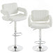 Faux Leather Adjustable Swivel Kitchen Bar Chairs in Set Of 2 - Velmora
