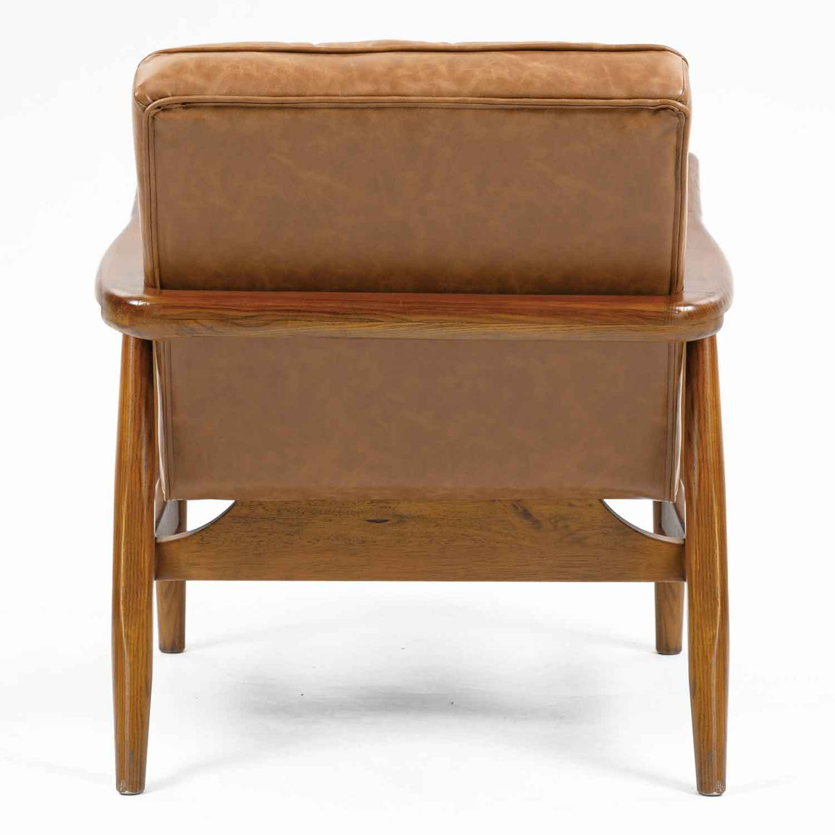 Faux Leather Armchair 69cm Wide With Wooden Frame - Club