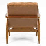 Faux Leather Armchair 69cm Wide With Wooden Frame - Club