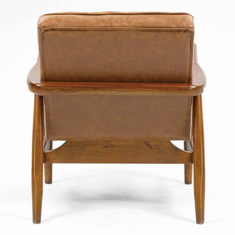Faux Leather Armchair 69cm Wide With Wooden Frame - Club