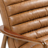 Faux Leather Armchair 69cm Wide With Wooden Frame - Club