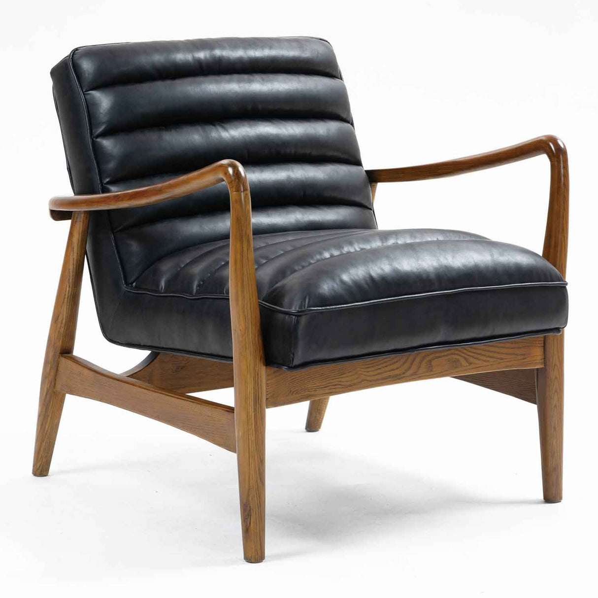 Faux Leather Armchair 69cm Wide With Wooden Frame - Club