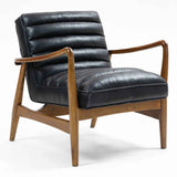 Faux Leather Armchair 69cm Wide With Wooden Frame - Club